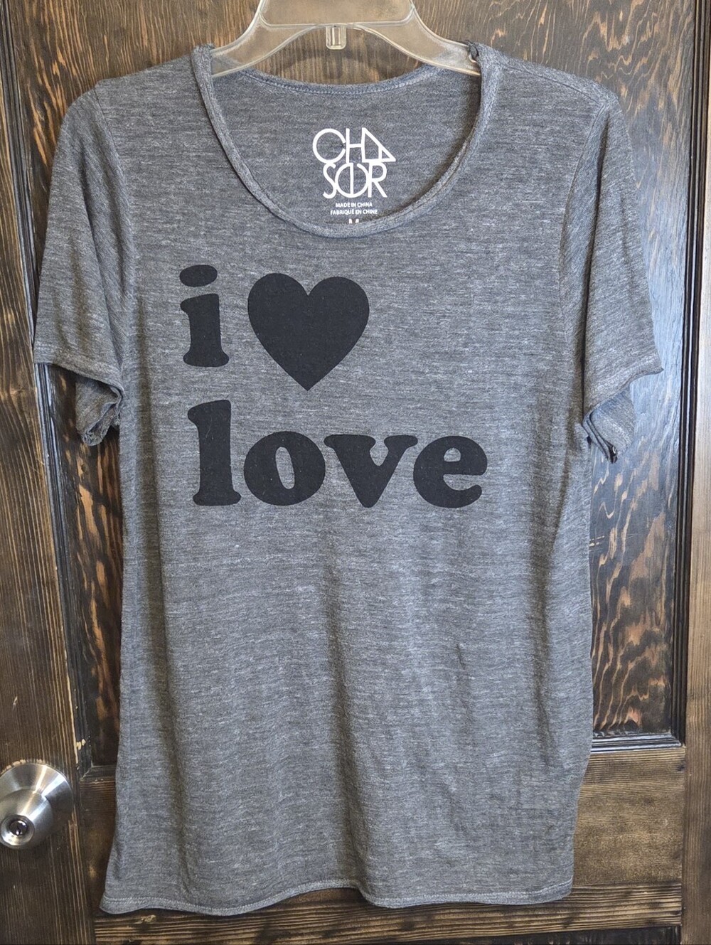 Gray Vintage Inspired 'i ♥ love' Graphic Tee From Chaser Sz M